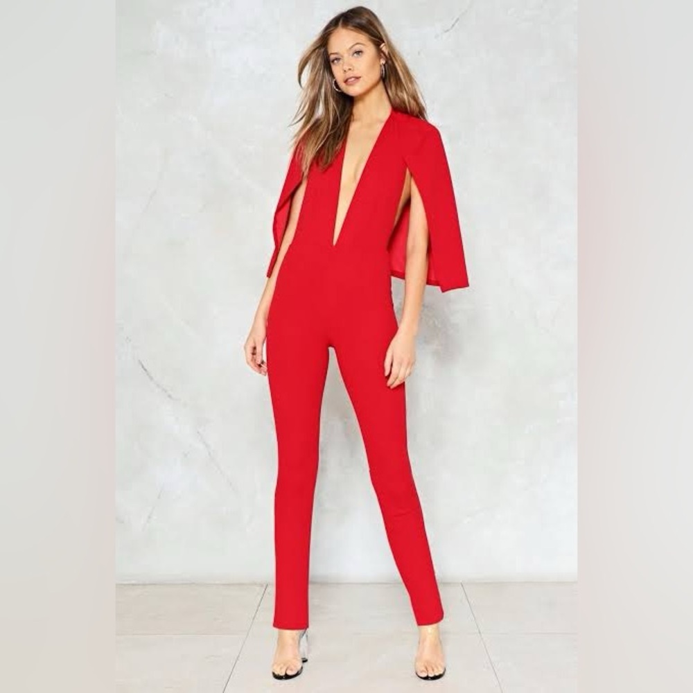 Red Cape Jumpsuit